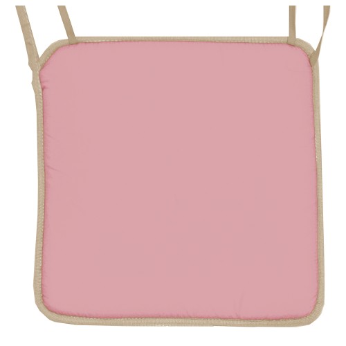 Μαξιλάρι καρέκλας με ρέλι μπέζ – Ρόζ απαλό 38 x 38 x 3 εκ.
