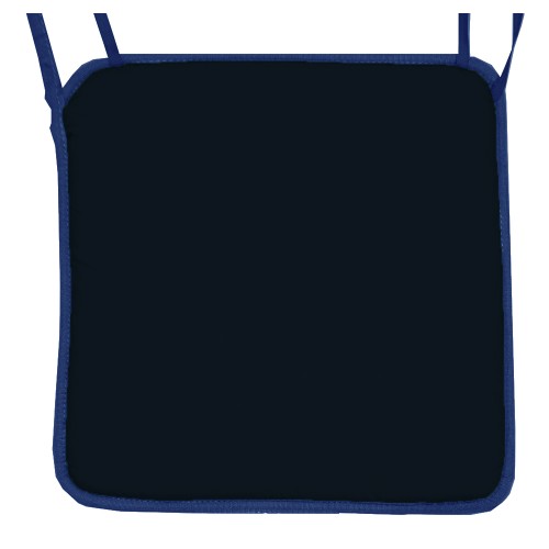 Μαξιλάρι καρέκλας με ρέλι μπλέ - μαύρο χρώμα 38 x 38 x 2 cm