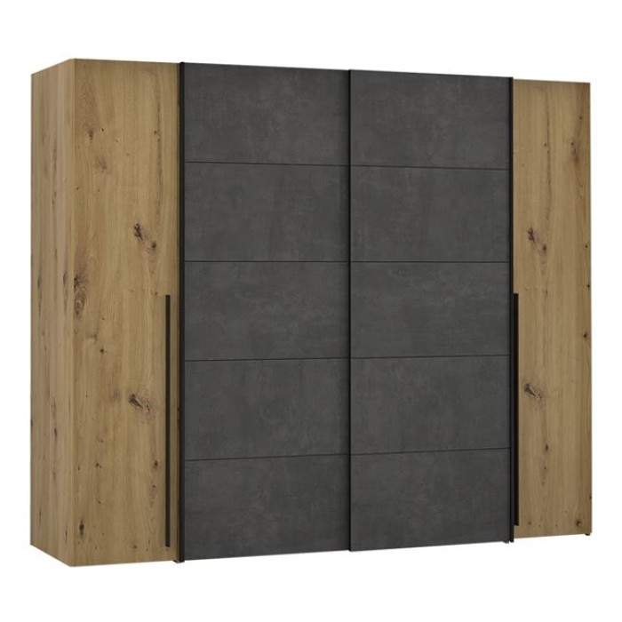 Ντουλάπα 4Φυλλη (2 Συρόμενα-2 Σταθερά) Lois Hm2369.01 Artisan Oak-Γκρι 271Χ62Χ210Εκ. | Mymegamarket.gr Ντουλάπα 4Φυλλη (2 Συρόμενα-2 Σταθερά) Lois Hm2369.01 Artisan Oak-Γκρι 271Χ62Χ210Εκ. | Mymegamarket.gr