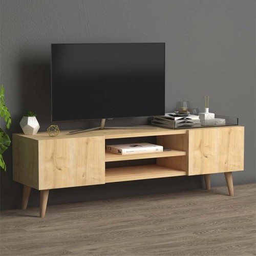 Έπιπλο τηλεόρασης Etna χρώμα oak 120x30x40εκ.