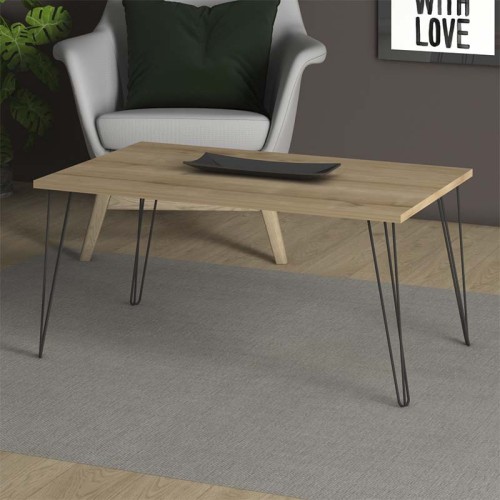 Τραπεζάκι σαλονιού Fiona χρώμα oak 90x55x43εκ.