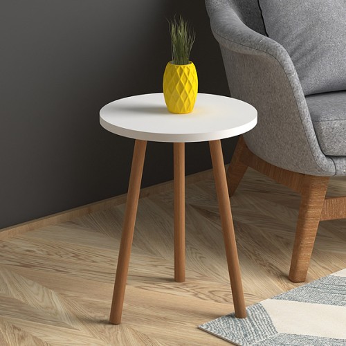 Τραπεζάκι βοηθητικό Roma χρώμα λευκό 33,5x33,5x46εκ.