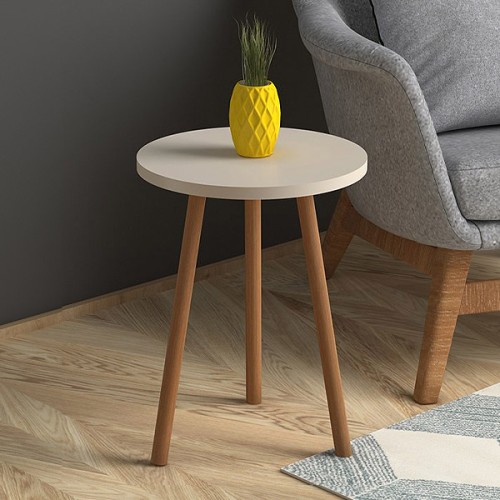 Τραπεζάκι βοηθητικό Roma χρώμα κρεμ 33,5x33,5x46εκ.