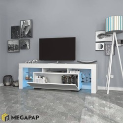 Έπιπλο τηλεόρασης Stilo με φωτισμό LED χρώμα λευκό 150x37x52εκ.