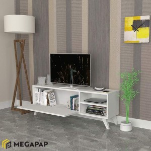 Έπιπλο τηλεόρασης Space χρώμα λευκό 120x30x42εκ.