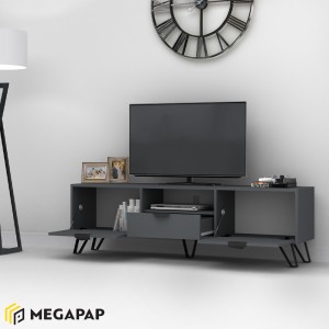 Έπιπλο τηλεόρασης Jasmine χρώμα ανθρακί 170x35x50εκ.