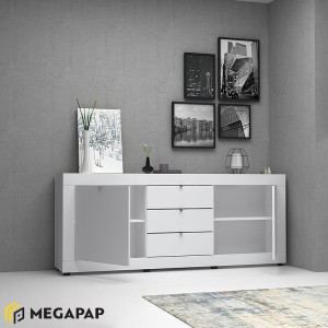 Μπουφές Ocean χρώμα λευκό 210x45x86εκ.