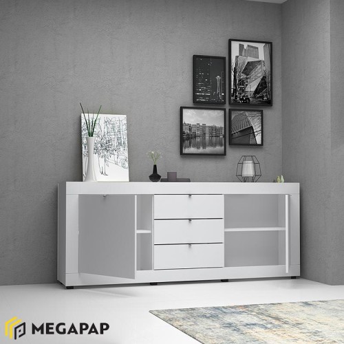 Μπουφές Ocean χρώμα λευκό 210x45x86εκ.