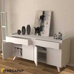 Μπουφές Sila χρώμα λευκό 140x45x72εκ.