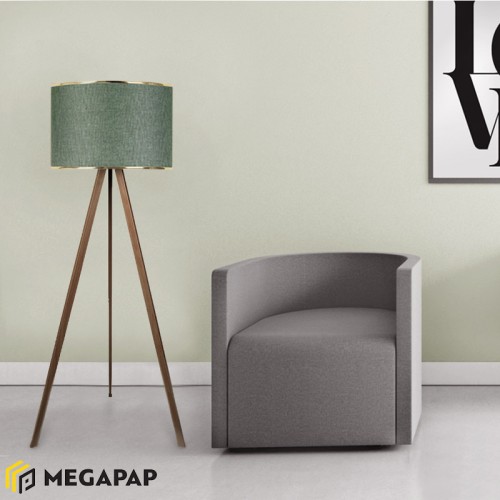 Φωτιστικό δαπέδου Rosling Mdf/ύφασμα Pvc χρώμα καρυδί/κυπαρισσί 38x21x140εκ.