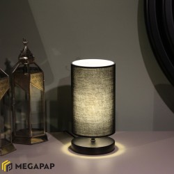 Φωτιστικό επιτραπέζιο Winkler ύφασμα/ξύλο/μέταλλο χρώμα μαύρο 15x24x30εκ.