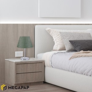 Φωτιστικό επιτραπέζιο Jules ύφασμα Pvc χρώμα κυπαρισσί/ασημί 22x17x37εκ.