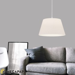 Φωτιστικό οροφής Elanor υφασμάτινο μονόφωτο χρώμα λευκό 37x21x70εκ.