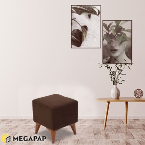 Σκαμπώ Liam υφασμάτινο χρώμα σκούρο καφέ 35x35x43εκ.