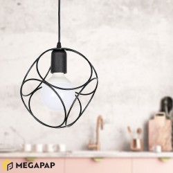 Φωτιστικό οροφής Lusita E27 μεταλλικό μονόφωτο χρώμα μαύρο 20x20x70εκ.