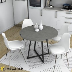Τραπέζι Rubes χρώμα γκρι σκυροδέματος 100x100x78εκ.