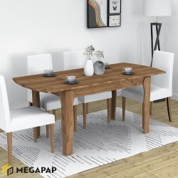Τραπέζι Marlon επεκτεινόμενο χρώμα καρυδί 140+40x80x76εκ.