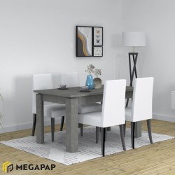 Τραπέζι Denzel χρώμα γκρι σκυροδέματος 120x80x76εκ.