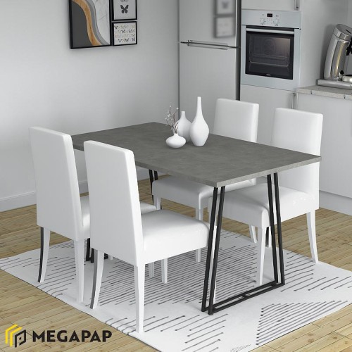 Τραπέζι Gable χρώμα γκρι σκυροδέματος 140x80x76εκ.