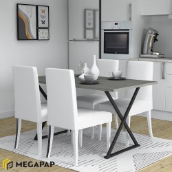 Τραπέζι Bette χρώμα γκρι σκυροδέματος 140x80x76εκ.