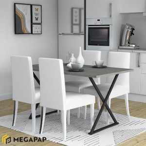 Τραπέζι Bette χρώμα γκρι σκυροδέματος 140x80x76εκ.