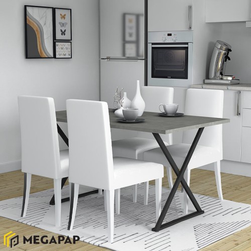 Τραπέζι Bette χρώμα γκρι σκυροδέματος 140x80x76εκ.