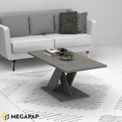 Τραπεζάκι σαλονιού Marcello χρώμα γκρι σκυροδέματος 110x55x47εκ.