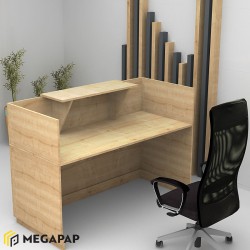 Γραφείο υποδοχής - reception Lemmon χρώμα φυσικό οξιάς 160x70x110εκ.