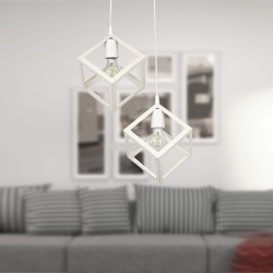 Φωτιστικό οροφής Thora E27 μεταλλικό δίφωτο χρώμα λευκό 22x22x70εκ.