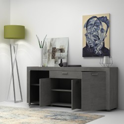 Μπουφές Joseph χρώμα γκρι σκυροδέματος 177x40x76εκ.