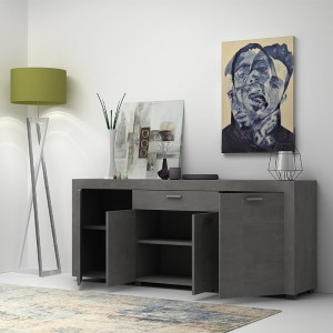 Μπουφές Joseph χρώμα γκρι σκυροδέματος 177x40x76εκ.