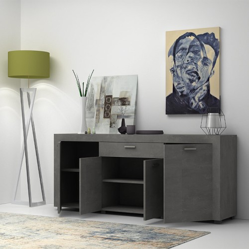 Μπουφές Joseph χρώμα γκρι σκυροδέματος 177x40x76εκ.