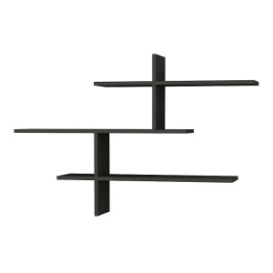 Ραφιέρα τοίχου Leo χρώμα ανθρακί 123x22x80εκ.