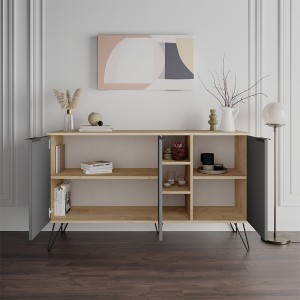 Μπουφές Clara χρώμα sapphire oak - ανθρακί 142x35,6x83εκ.