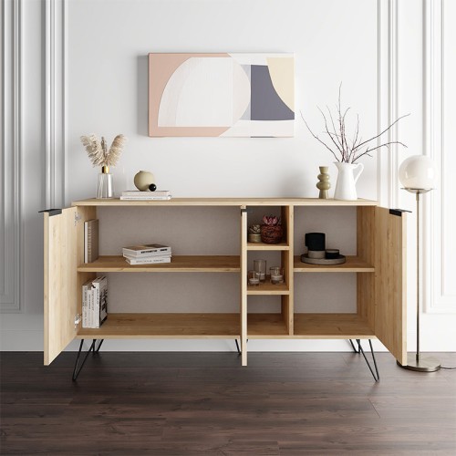 Μπουφές Clara χρώμα sapphire oak 142x35,6x83εκ.