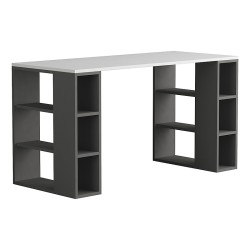Γραφείο εργασίας Colmar χρώμα ανθρακί - λευκό 140x60x75εκ