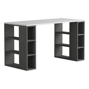 Γραφείο εργασίας Colmar χρώμα ανθρακί - λευκό 140x60x75εκ