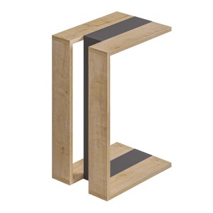 Τραπεζάκι βοηθητικό Muju χρώμα sapphire oak/ανθρακί 30x40x57εκ.