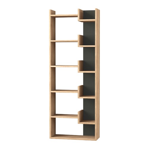 Βιβλιοθήκη Oppa χρώμα sapphire oak/ανθρακί 60x22x162εκ.