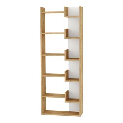 Βιβλιοθήκη Oppa χρώμα sapphire oak/λευκό 60x22x162εκ.