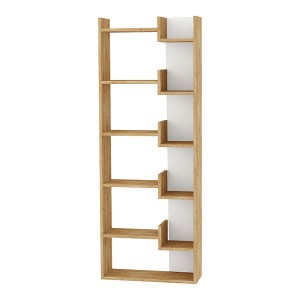Βιβλιοθήκη Oppa χρώμα sapphire oak/λευκό 60x22x162εκ.
