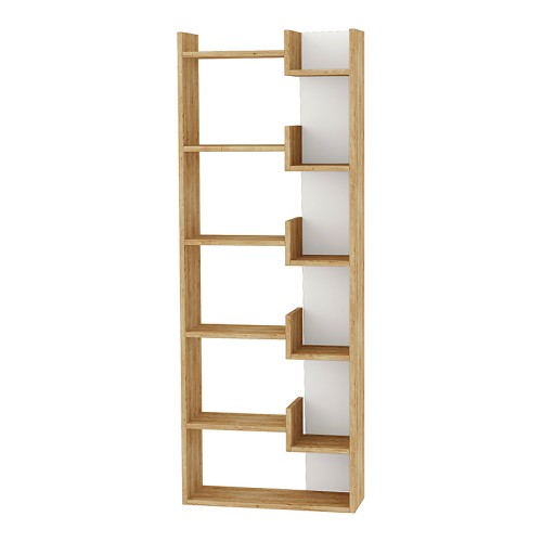 Βιβλιοθήκη Oppa χρώμα sapphire oak/λευκό 60x22x162εκ.