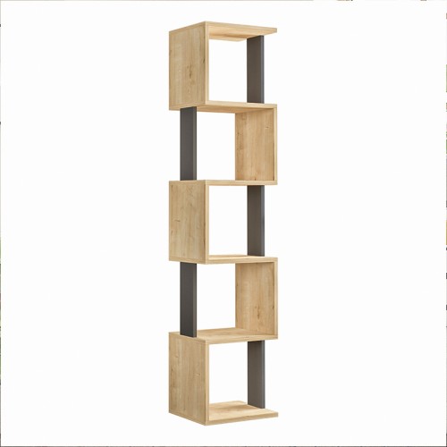 Βιβλιοθήκη Piri χρώμα sapphire oak/ανθρακί 35x30x161εκ.