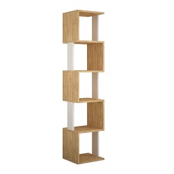 Βιβλιοθήκη Piri χρώμα sapphire oak/λευκό 35x30x161εκ.