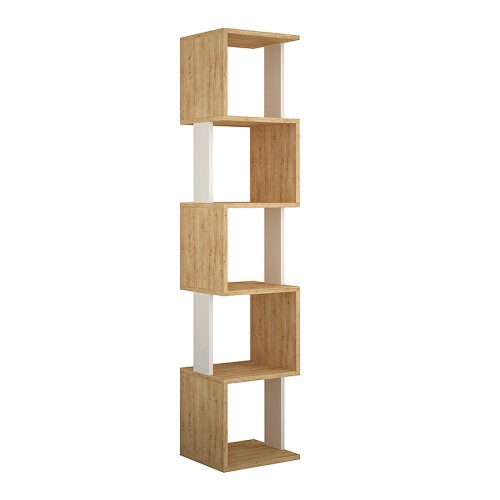 Βιβλιοθήκη Piri χρώμα sapphire oak/λευκό 35x30x161εκ.