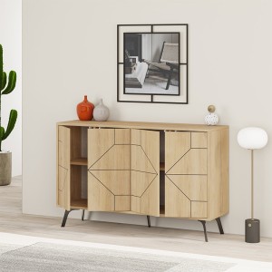 Μπουφές Dune χρώμα sapphire oak 123x35x77,4εκ.
