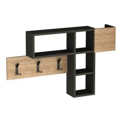 Κρεμάστρα τοίχου Game χρώμα sapphire oak - ανθρακί 99,5x15x61εκ.