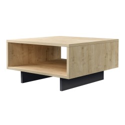 Τραπεζάκι σαλονιού Hola χρώμα sapphire oak - ανθρακί 60x60x32εκ.