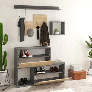 Έπιπλο εισόδου - παπουτσοθήκη Holdon sapphire oak/ανθρακί 120x36,5x87,5εκ.