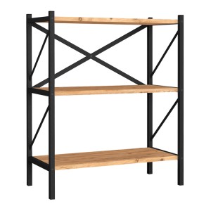 Βιβλιοθήκη Jocasta μεταλλική - μελαμίνης χρώμα pine oak 66x34x85εκ.